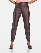 GERRY WEBER Dames Smalle broek in leerlook Dark Chestnut-38