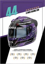 F1 Helm Series - Lewis Hamilton 2021 (Mercedes),  - Foto op Forex - 50 x 70 cm (B2)