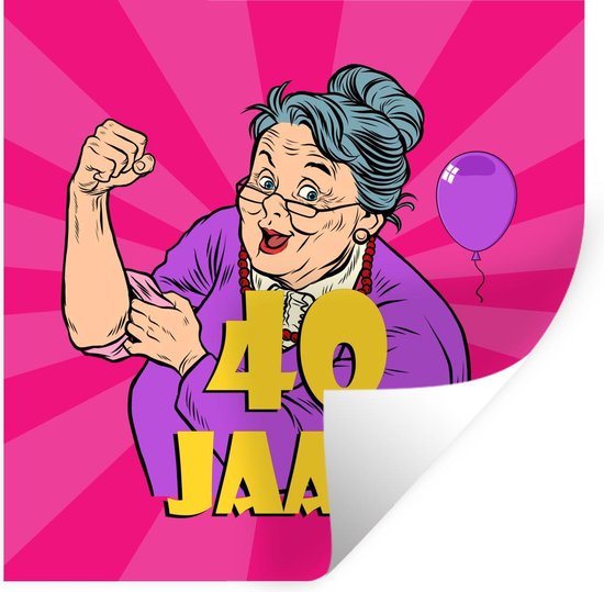 Stickers muraux - Film autocollant - Femme - Anniversaire - 40 ans - 100x100 cm - Film adhésif - Stickers muraux Chambre d'enfant - Papier peint autocollant XXL - Papier peint autocollant - Film autocollant
