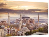 De wereldberoemde moskee Hagia Sophia in Istanbul - Foto op Dibond - 90 x 60 cm