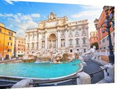 Toeristische trekpleister Fontana di Trevi in Rome - Foto op Dibond - 90 x 60 cm