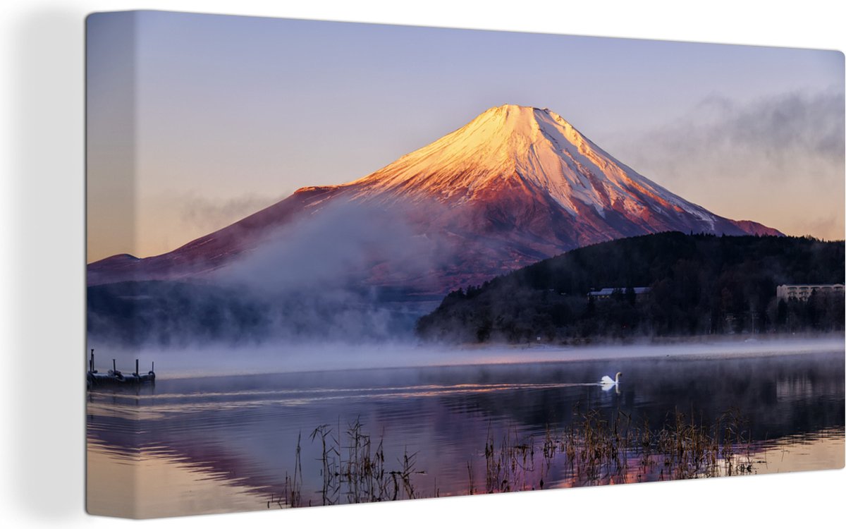 Kit Peinture Par Numéros Mont Fuji - Toile 40x30 Cm Avec Pinceaux Et Peintures Acryliques - DIY Adulte Et Enfant