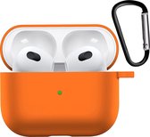 Hoesje Geschikt voor AirPods 3 Hoesje Siliconen Case Hoes - Hoesje Geschikt voor Apple AirPods 3 Case - Oranje