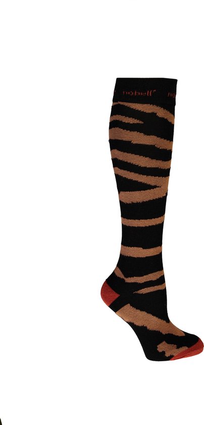 NoBell meiden lange sokken Riger Tigerprint Jet Black