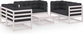 Decoways - 7-delige Loungeset met kussens massief grenenhout