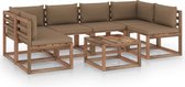 Decoways - 7-delige Loungeset pallet met kussens geïmpregneerd grenenhout