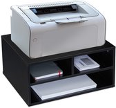 printerkastje bureau - 22,5 x 49 x 40 cm - 3 vakken - printerstandaard - zwart
