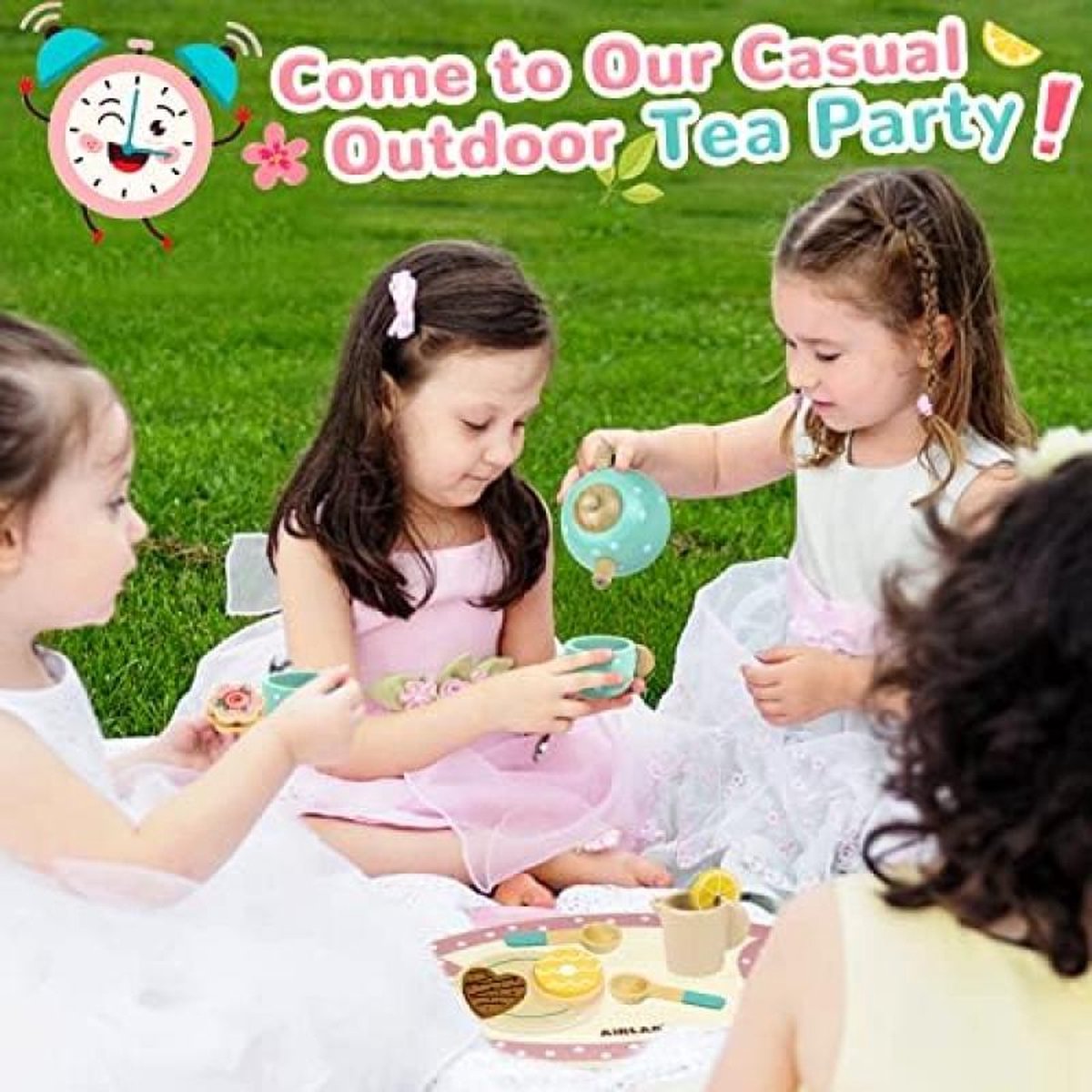Cosy Teddybeer Houten Theeset 16 stuks | Rollenspel Peuters – Kinder Wonderland