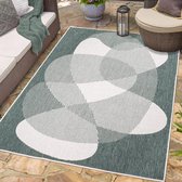 Flycarpets Binnen & Buitenkleed Omkeerbaar - Rio Indoor & Outdoor - Creme / Groen - 160x230 cm