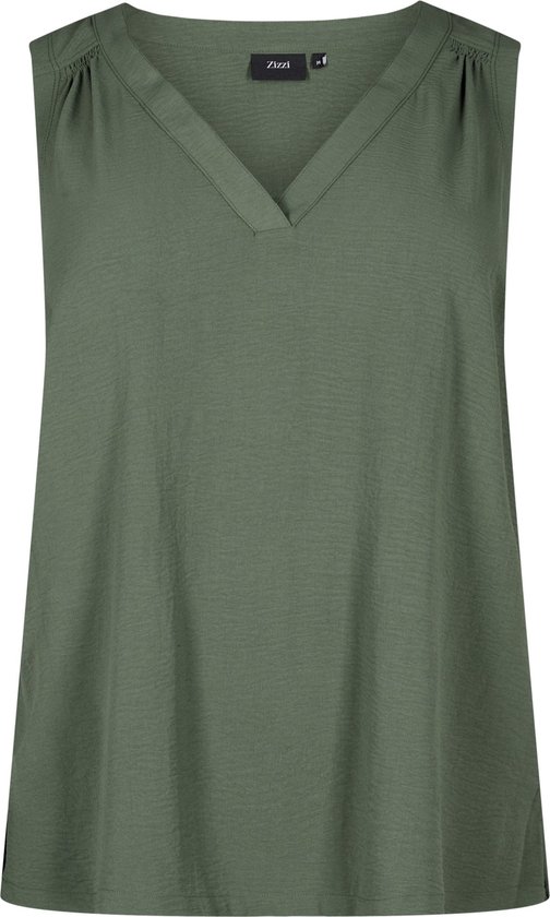 ZIZZI MFIKKA, S/L, TOP Dames Blouse - Green - Maat XXXL (63-64)