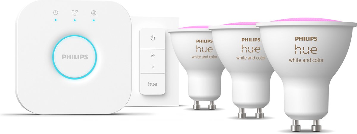Philips Hue starterkit - wit en gekleurd licht - 3 lampen - 1 dimmer switch - GU10 — afbeelding 3