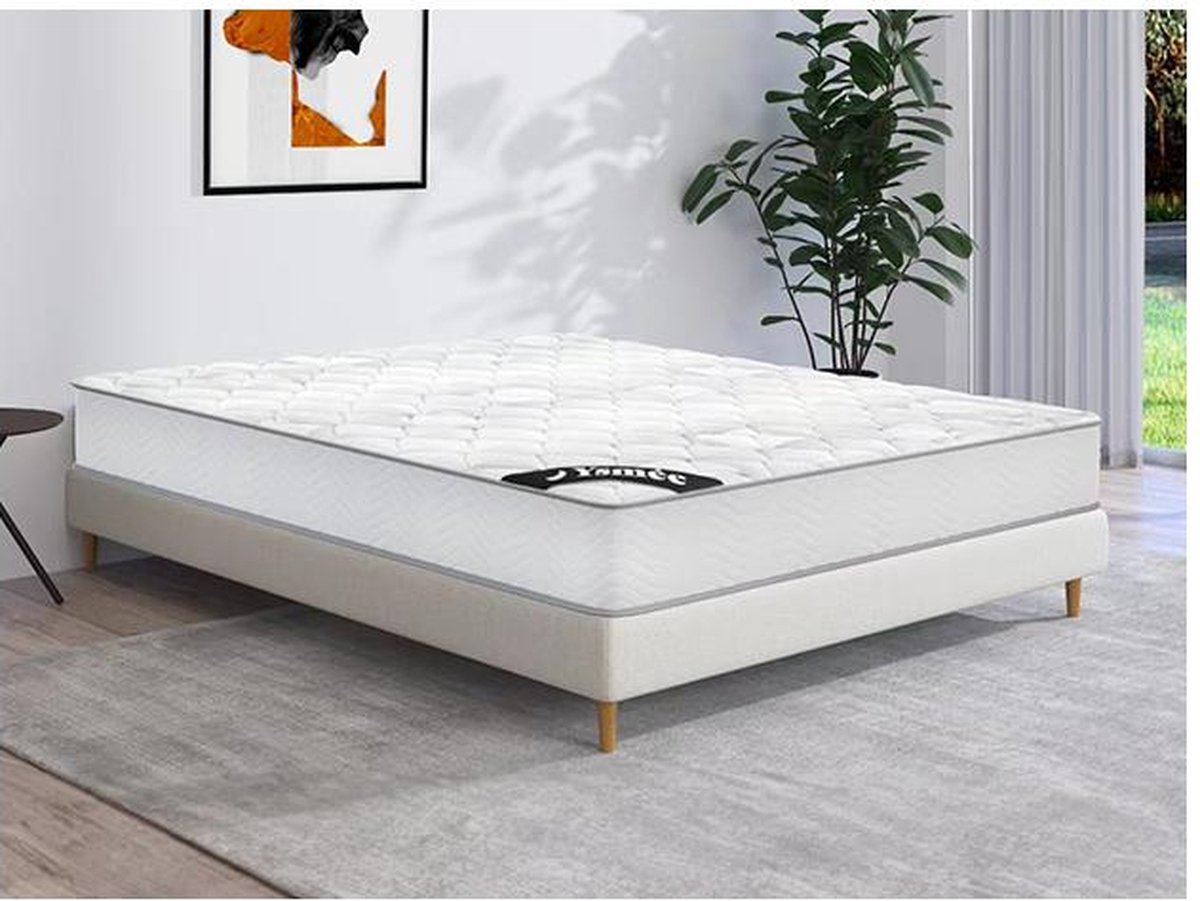 Vente-unique Matras 140 x 190 cm met pocketveren 20 cm dik - SONGE van YSMÉE L 190 cm x H 20 cm x D 140 cm Wit