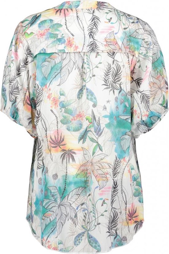 DIDI Dames Blouse flirt in Offwhite with Palm festival print