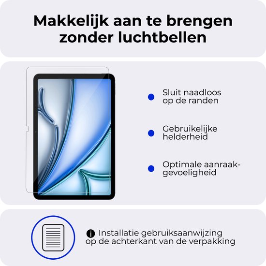 Protecteur d'écran pour iPad Air 13, s'adapte parfaitement aux bords, luminosité utilisable.