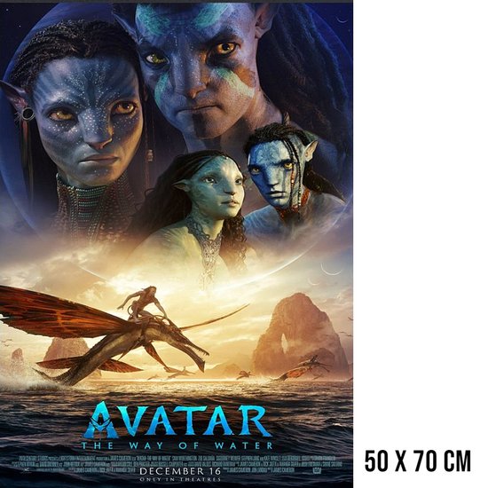 Allernieuwste.nl® Peinture sur toile Avatar: The Way of Water - American Movie 2023 - couleur - 50 x 70 cm