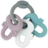 Bo Jungle - Silicone Speelgoed Baby - Bijtring - Bijtsleutels - Tandvlees massage - Bij doorkomende tandjes - Keys Silicone (Grey,White,Blue,Pink)