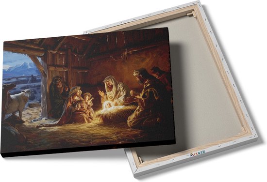Kerst Muurkunst Kerstman Cadeau Foto Canvas Schilderij Moderne Posters en Prints in Woonkamer Woondecoratie 30x45cm (12x18in) Frameloos