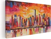 Artaza Peinture sur toile oeuvre abstraite d'un Skyline de ville - 120x60 - Groot - Photo sur toile - Impression sur toile