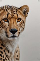 Cheeta tuinposter - Dieren posters - Tuinposters Vacht - Muurdecoratie buiten - Tuinaccessoires - Decoratie tuin tuinposter 80x120 cm