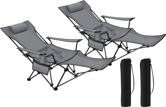 Foto: Rootz ultimate outdoor opvouwbare campingstoel verstelbare fauteuil draagbare loungestoel lichtgewicht duurzaam verbeterd comfort 120 cm x 89 cm x 84 cm zittend 156 cm x 71 cm x 84 cm liggend 