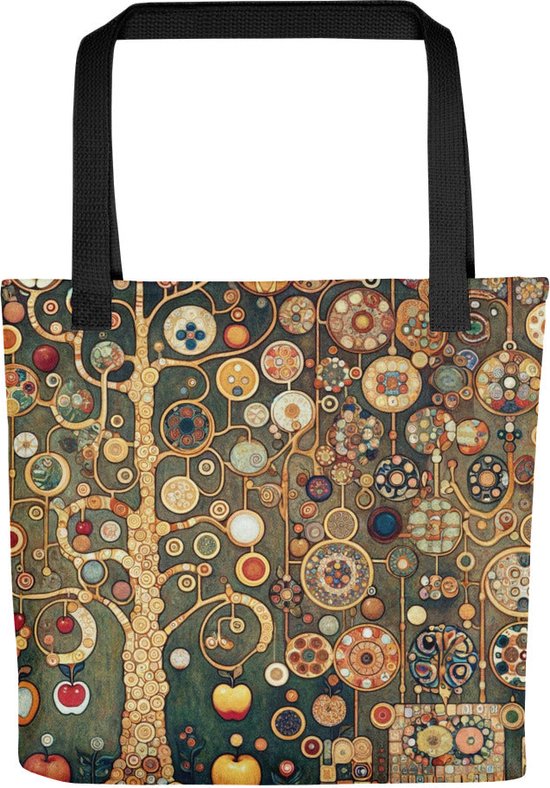 Gustav Klimt 'Appelboom' ('Apple Tree') | Beroemde Schilderij Tote Bag | Allover Print Kunst Tote Bag