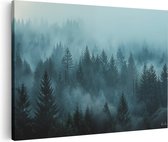 Artaza Peinture sur toile Forêt brumeuse - 60x40 - Décoration murale - Photo sur toile - Impression sur toile