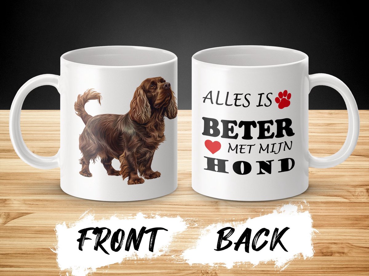 Mok Sussex Spaniel Alles is beter met mijn hond - dog - doglover