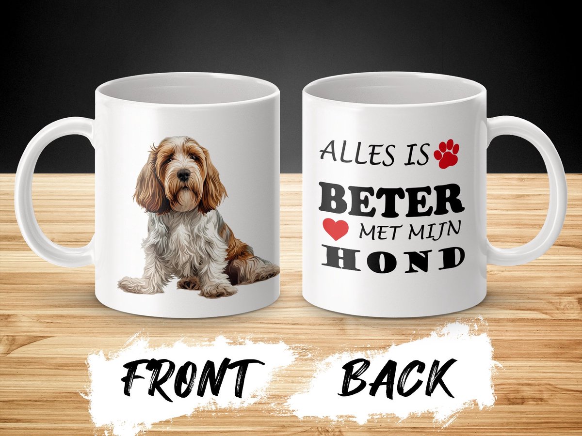 Mok Petit Basset Griffon Vendeen Alles is beter met mijn hond - dog - doglover