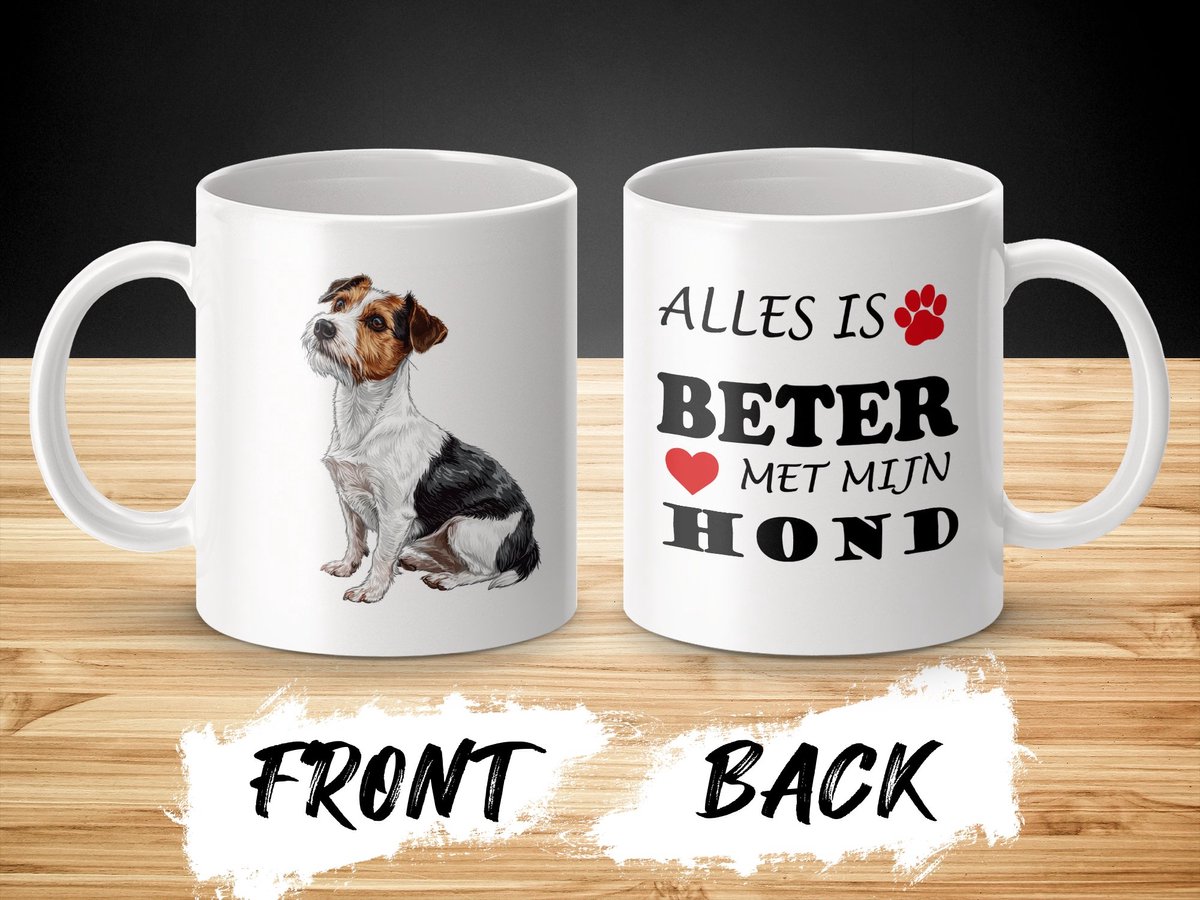 Mok Jack Russell Terrier Alles is beter met mijn hond - dog - doglover