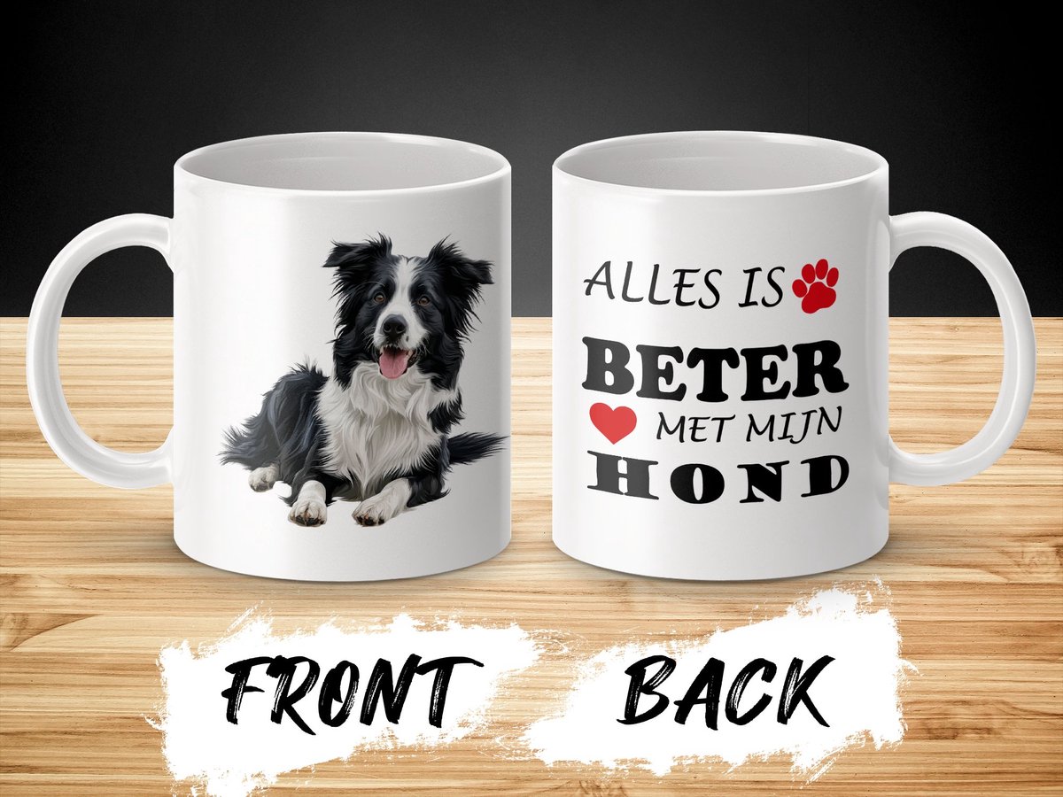 Mok Border Collie Alles is beter met mijn hond - dog - doglover