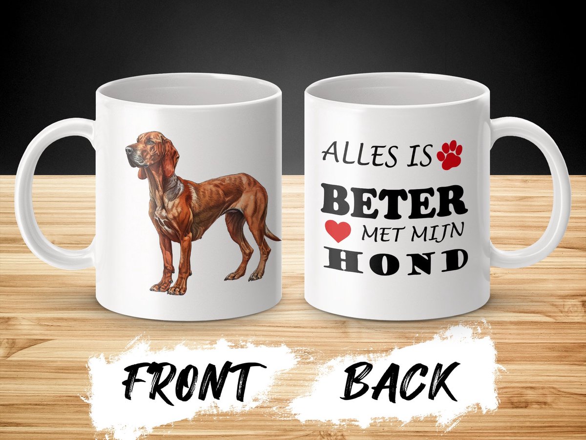 Mok Redbone Coonhound Alles is beter met mijn hond - dog - doglover