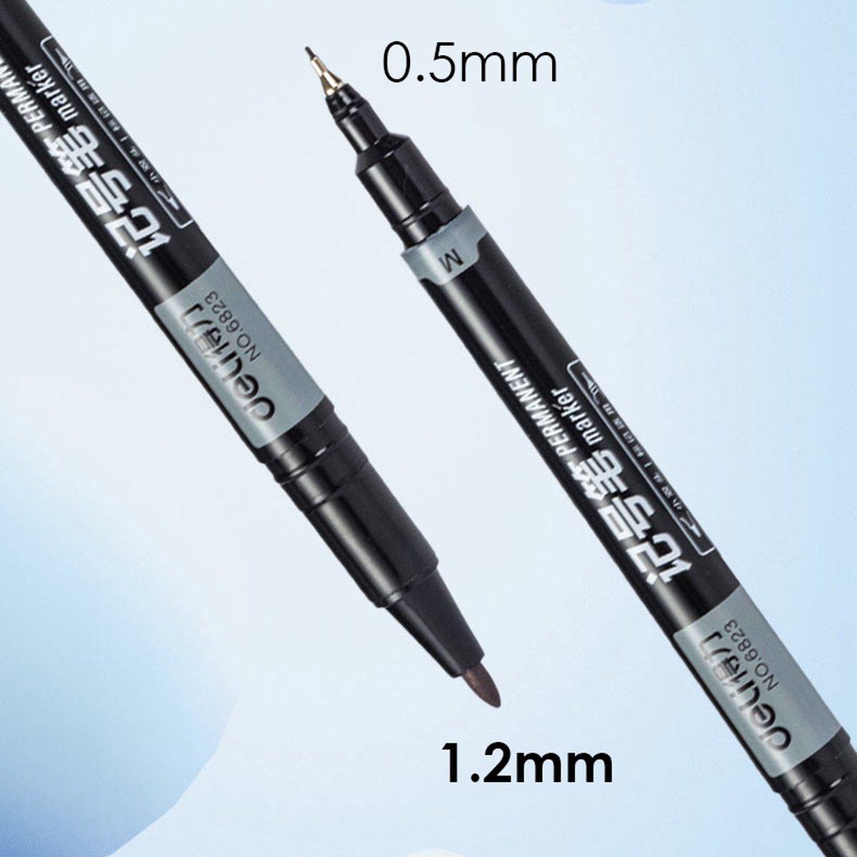 Ainy - Duo Permanente Fineliners watervast - set van 5 markers zwart, blauw & rood fineliner | fine liner manga /anime tekenen | bullet journal stiften | handlettering | Pigment liner | calligraphy pennen — afbeelding 2