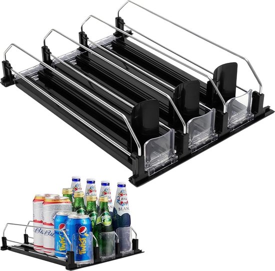 koelkast automatique - organisateur de canettes, porte-canettes, porte-canettes, distributeur de boissons, organisateur de boissons, bouteilles de boissons, bière, boissons gazeuses, canettes, espace de stockage