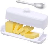 Botervloot met deksel, botervloot, wit, botervloot, kaasdoos, 19 x 6,7 x 6,5 cm