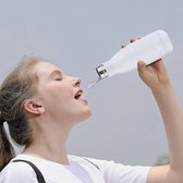 Roestvrijstalen waterfles, 500 ml, dubbelwandige vacuüm geïsoleerde thermoskan, houdt koude warme dranken 10 uur, BPA-vrij, drinkfles met deksel voor school, kleuterschool, sport, fitness, wit