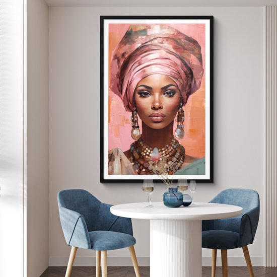 Tableau Personnages Dame Colorée 80x120 Cm - Tableau - Toile