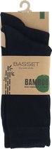 Basset 2-paar bamboe sokken - hoog - 42 - Zwart