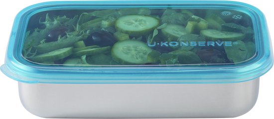 U-Konserve - récipient alimentaire rectangulaire en acier inoxydable avec couvercle en silicone - 750ml - sarcelle des îles