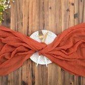 Bastix - Tafelloper mousseline oranje tafelloper kaasdoek stof bruiloft 80cm x 3m terracotta