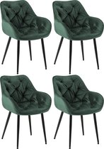 CLP Tanna Set de 4 chaises de salle à manger vertes
