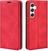 Samsung Galaxy S24 Hoesje - Luxe Wallet Bookcase (Magnetische Sluiting) - Rood - GSM Hoesje - Telefoonhoesje Geschikt Voor Samsung Galaxy S24