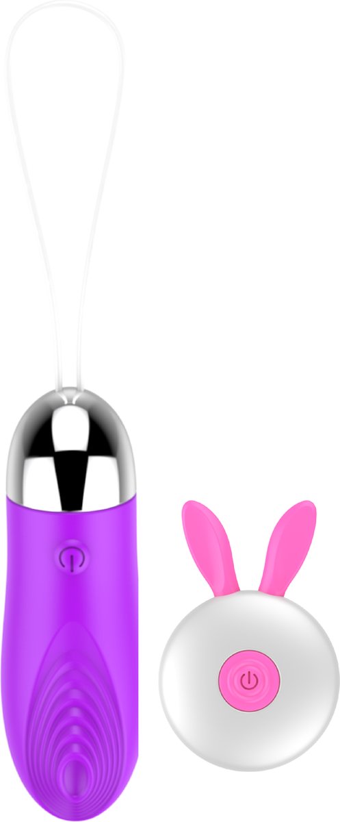 Vibrerend ei voor G-spot - Met afstandsbediening - 9,8cm - Paars