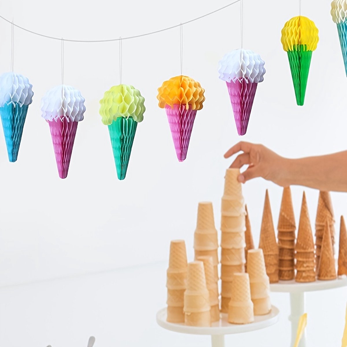 PRETYZOOM Schattige Ijskam Decoratie - 3-pack Honingraat Ijsjes Voor Feesten, Bruiloften En Bijeenkomsten