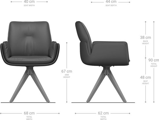 Chaise pivotante Nela - Structure en bois Flex , angulaire, mélange de matériaux naturels, boue, rotatif à 180°