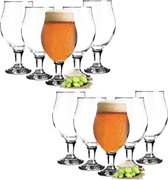 Glasmark Bierglazen - 12x - op voet - 500 ml - glas - speciaal bier