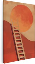 Artaza Canvas Schilderij Ladder naar de Top van een Heuvel - 80x120 - Groot - Foto Op Canvas - Canvas Print