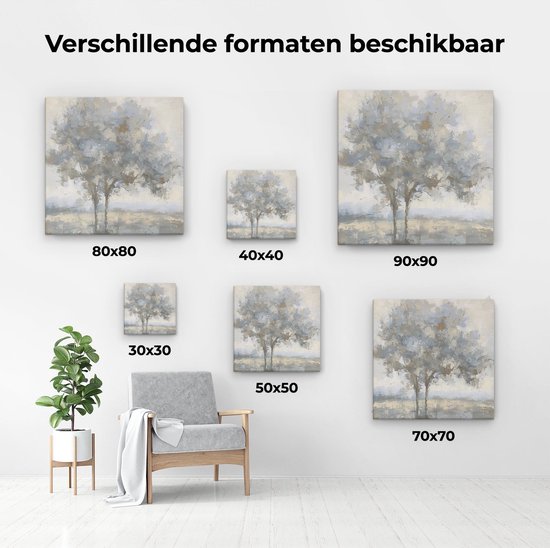 Tableau Artaza : Deux Arbres dans un champ – 90 x 90 cm – Groot – Photo sur toile – Impression sur toile