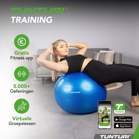 Mannicix Gym Ball 75 cm, fitnessbal met anti-burst-systeem