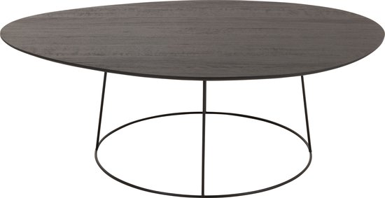 Salontafel - industrieel vintage - metaal hout - 90 x 50 cm - zwart bruin