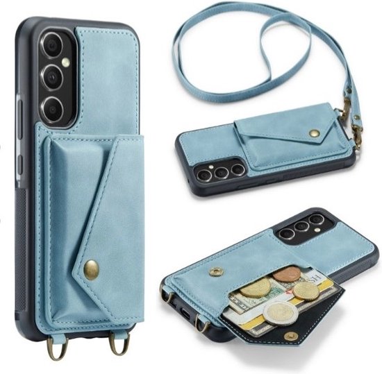 Casemania - iPhone 14 Pro Max - Bookcase avec porte-cartes - Blauw clair